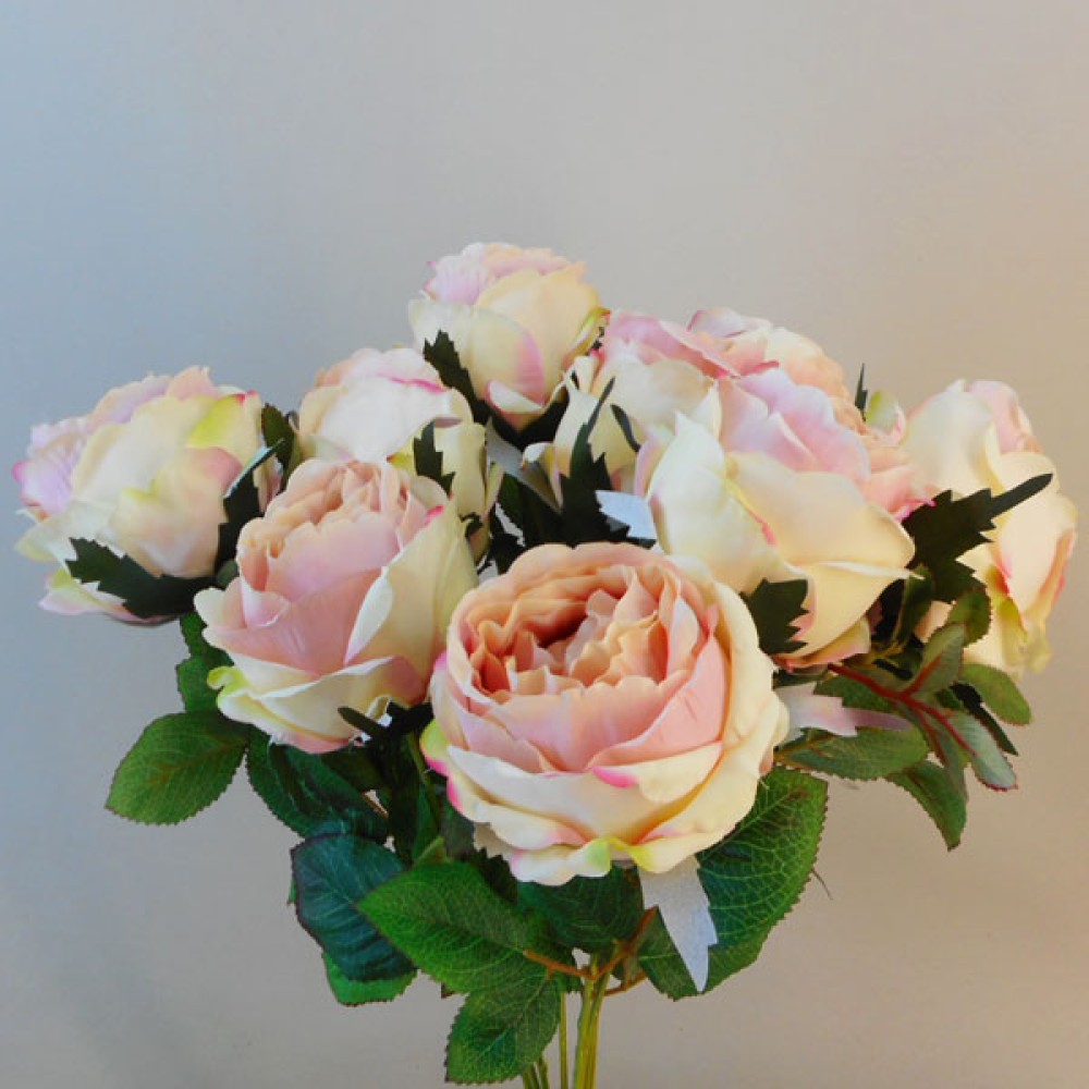Bunch of Artificial Peony Flowers Vintage Pink 50cm Artificial Flowers